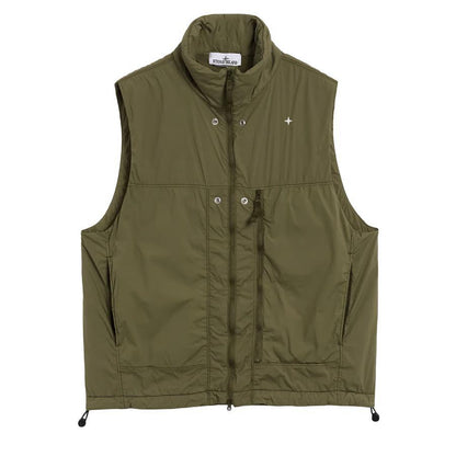 [Stone Island] Stellina Skin Touch Nylon-TC Vest in Olive Green