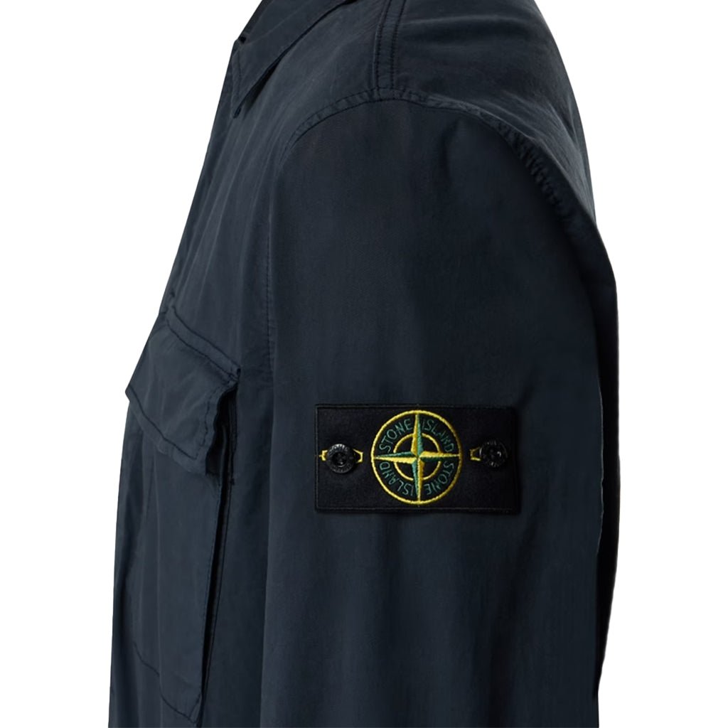 [Stone Island] Stretch Organic Cotton Twill Garment Dyed Shirt