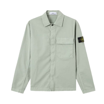 [Stone Island] Stretch Organic Cotton Twill Garment Dyed Shirt