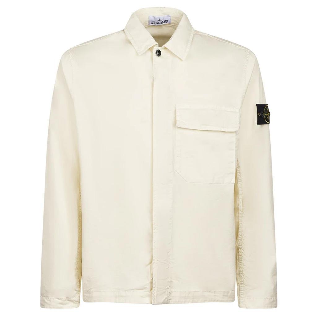 [Stone Island] Stretch Organic Cotton Twill Garment Dyed Shirt