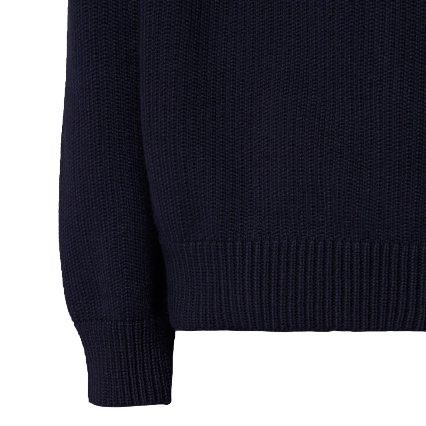 [Stone Island] Turtleneck Knit with Ribbed Trims in Navy