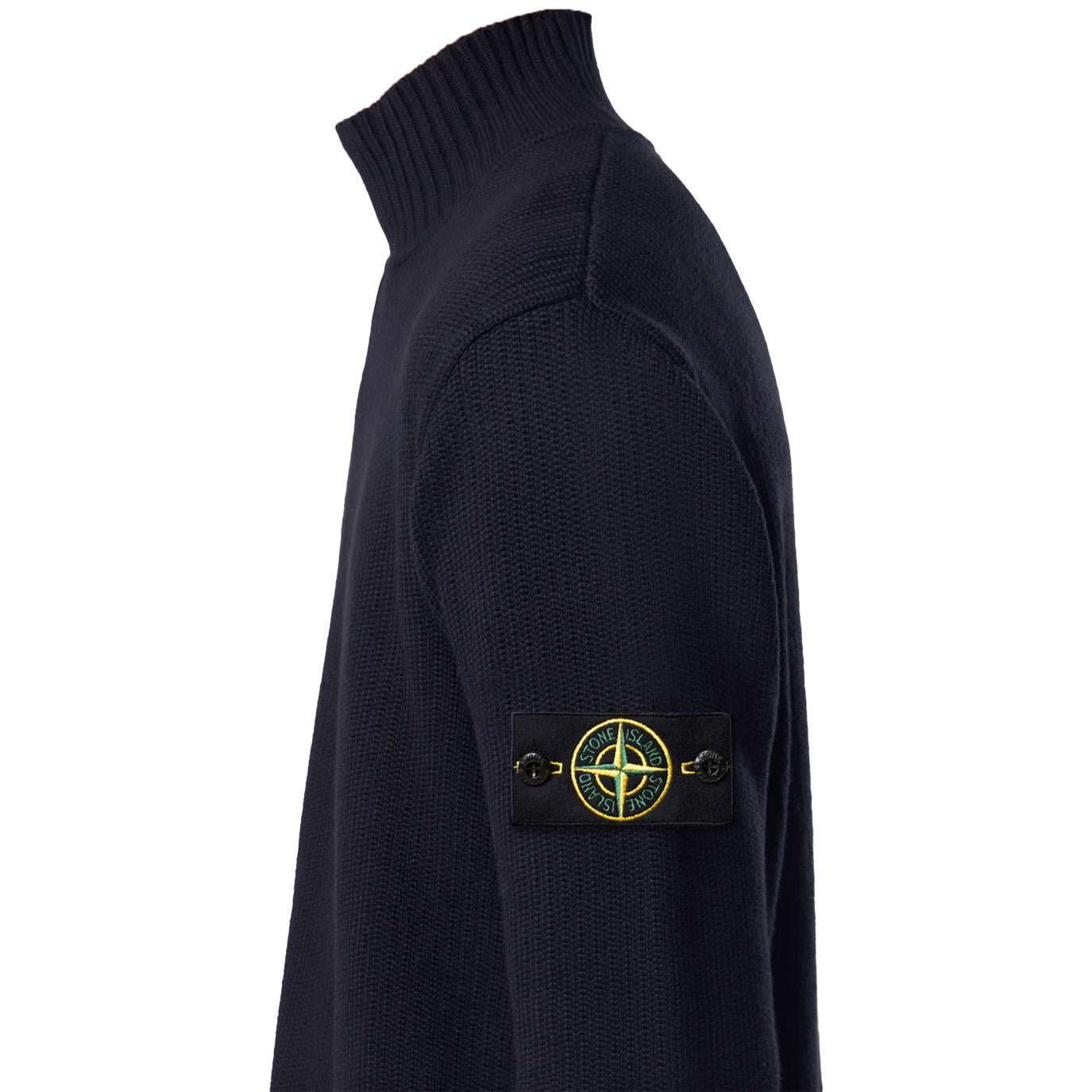 [Stone Island] Turtleneck Knit with Ribbed Trims in Navy