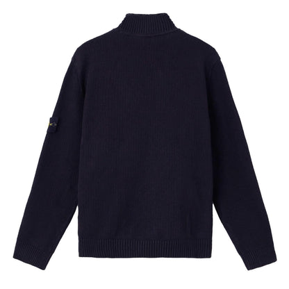 [Stone Island] Turtleneck Knit with Ribbed Trims in Navy