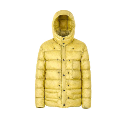 [Stone Island] Wrinkled Corduroy 500-TC Hooded Parka with Detachable Down Lining in Military Green
