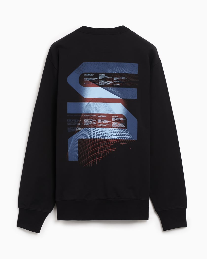 Cp Company Metropolis Front/Back Logo Sweatshirt In Black