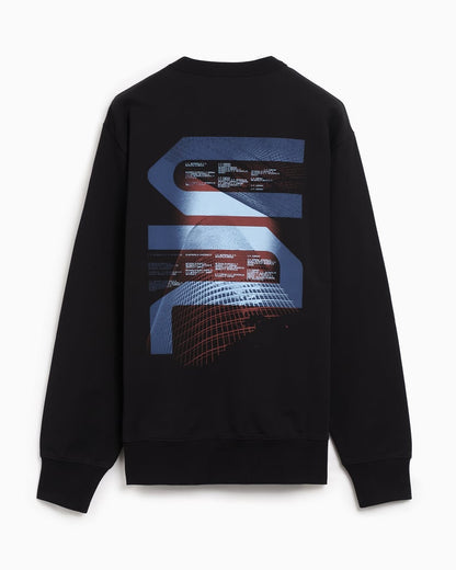 Cp Company Metropolis Front/Back Logo Sweatshirt In Black