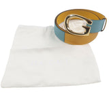 Load image into Gallery viewer, Gucci Memorable Buckle g Logo Bicolor Leather Belt Yellow Blue