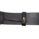 Load image into Gallery viewer, Gucci Wide Belt Double G Dj20 T 1000 Calfskinleather Black Goldhardware
